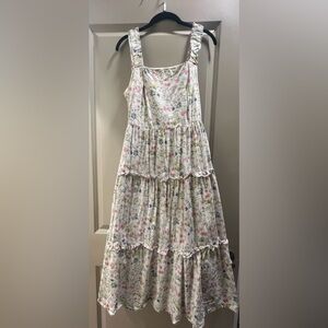 Charming Floral Tiered Kids Dress